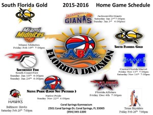 South Florida Gold 20152016 Home Schedule